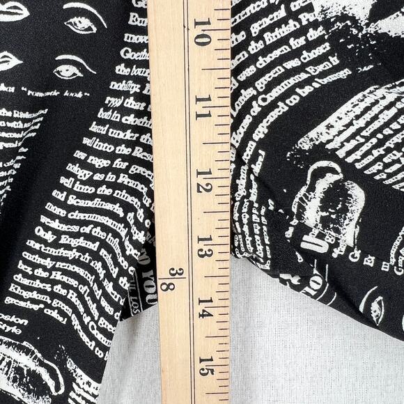 REFORMATION Sorrenti Pants Women 4 Black White Zine Magazine Newspaper Print NEW - Picture 15 of 16